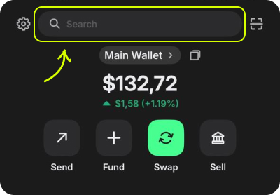 Приклад додавання токена UAHe в інтерфейсі Trust Wallet